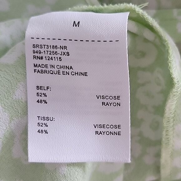 Sophie Rue Floral Print Tie Back Peplum Deep Front V-Neck Blouse Top - Picture 6 of 6